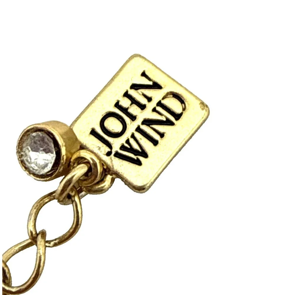 Vintage Maximal Art John Wind Crown Locket Necklace Gold Tone Signed 16